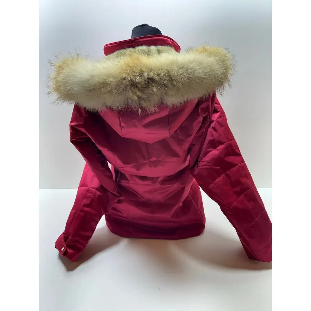 Metropolis Legacy Couloir Women’s Ski Parka Sz 10 Red Faux Fur Hood Full Zip